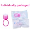 Plastic Tattoo Ink Ring Cups with Sponge Ink Cups, 50 Pack Portable Microblading Glue Ink Ring Pigment Caps, Permanent Makeup Tattoo Eyelash Eyebrow Extensions Tool (Pink)