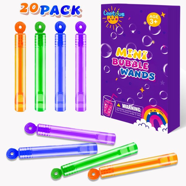 Bubbles Party Favors Supplies for Kids,20 Pack Mini Bubble Wand Toys for Toddlers,Valentines Day Goodie Bag Stuffer Fillers Treats Non Candy, Small Pinata Birthday Classroom Wedding Camping Gifts