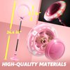 JOYIN Pink Ankle Skip Ball with Flashing Lights, Skip it Toy for Kids Indoor & Outdoor, Flashing Swing Ball Foldable Sports Toy, Birthday Gifts for Kids 3 4 5 +