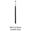 Tootloo Professional High PRO Lip Brush Brown Synthetic Bristles 6-1/4" Black Wooden Handle. For eye shadow, blush, powder, foundation, and lips. (Black)