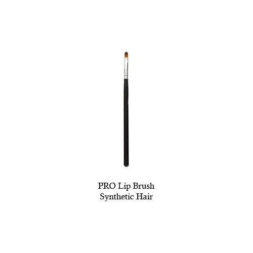Tootloo Professional High PRO Lip Brush Brown Synthetic Bristles 6-1/4" Black Wooden Handle. For eye shadow, blush, powder, foundation, and lips. (Black)