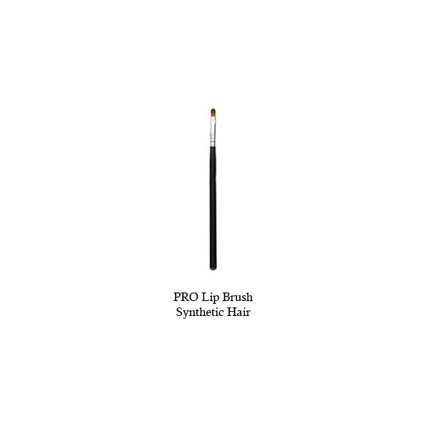 Tootloo Professional High PRO Lip Brush Brown Synthetic Bristles 6-1/4" Black Wooden Handle. For eye shadow, blush, powder, foundation, and lips. (Black)