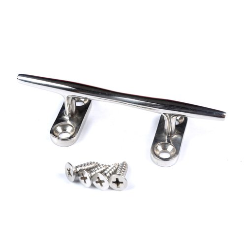 Mxeol 5 inch Boat Cleats for Dock Tie Down Cleat Stainless Steel with Screws 4 Packs (Silver, 5 inch)