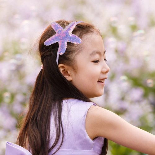 Totelux Starfish Headband Sequins Star Hair Band for Women Girls Hair Accessories Birthday Wedding Party Supplies (Light Purple)