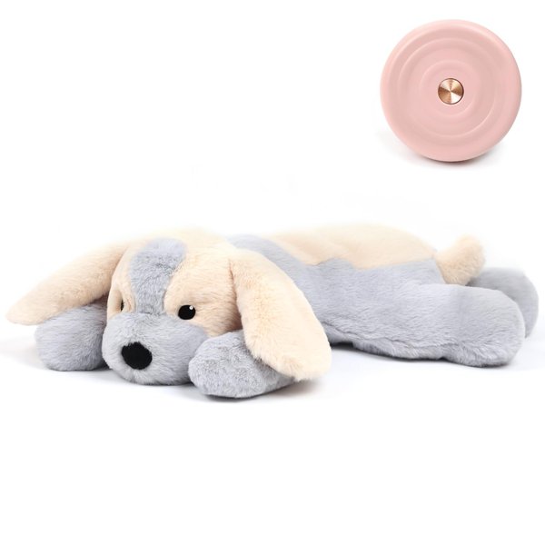 CZTNNZK Heartbeat Puppy Toy for Anxiety Relief, Dog Behavioral Aid Toy for Puppies Sleep Aid Separation Anxiety Soother,Newborn Puppy Sleep Aid Plush Toy,Plush Toys for Dogs.(Grey)