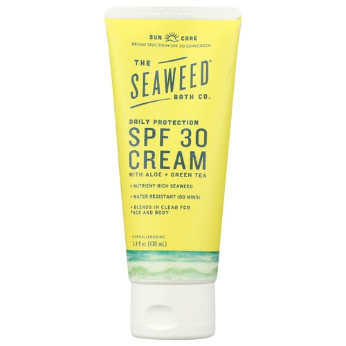 The Seaweed Bath Co. Daily Protection SPF 30 Cream, Nutrient Rich Bladderwrack, Aloe & Green Tea, Vegan, Gluten Free, Cruelty Free, Paraben Free, 3.4 Oz