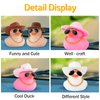 wonuu Car Dashboard Rubber Duck Ornament, Car Decoration Colour Ducks Accessories with Mini Hat Necklace and Sunglasses, G-Brown-Cowboy Hat