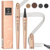 Eyebrow Pencil,Waterproof Brow Pen with Micro-Fork Tip,Smudgeproof Long Lasting Fine Sketch Microblading Pen，Natural Looking Eye Makeup Eyebrow Pen-02#Dark coffee color