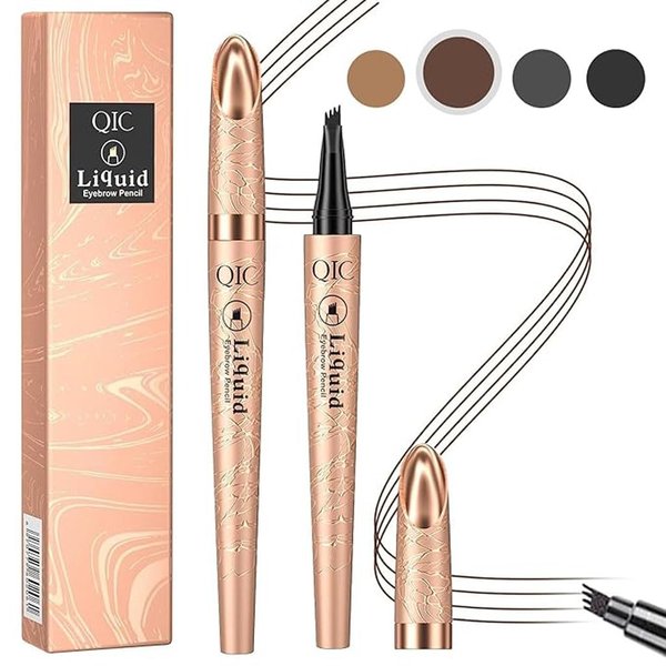 Eyebrow Pencil,Waterproof Brow Pen with Micro-Fork Tip,Smudgeproof Long Lasting Fine Sketch Microblading Pen，Natural Looking Eye Makeup Eyebrow Pen-02#Dark coffee color