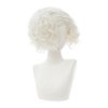 Amnenl White Curly Short Wigs for Men Anime Natural Fluffy Synthetic Cosplay Costume Hair Wig