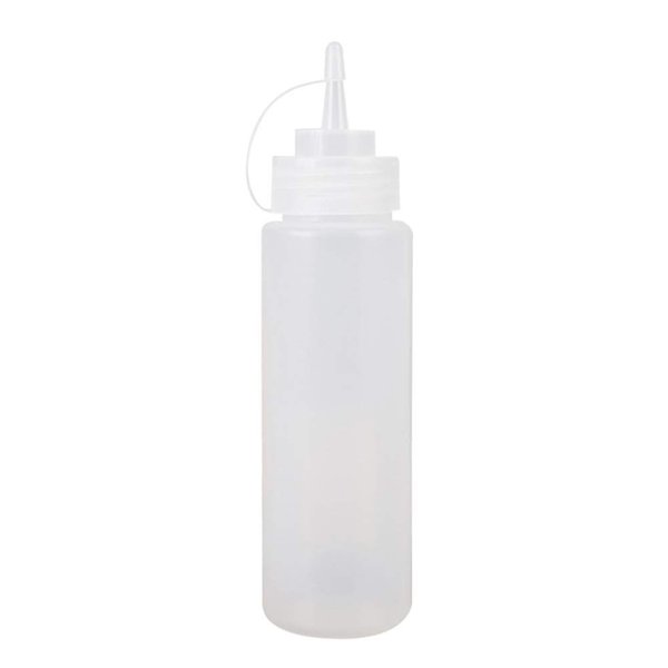 1 Piece Plastic Squeeze Bottle Plastic Squeeze Condiment Bottle Ketchup BBQ Sauce Dispensing Bottle with Twist On Cap Lids for Sauce Ketchup Craft Paint(12 Oz, White)