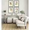 Hummingbirds Botanical Wall Art Home Decor Print Set of 4 Pink Green Antique Beautiful Tripical Birds Flowers Plants Illustration Home Room Decor Wall Art Unframed LoveThePrint