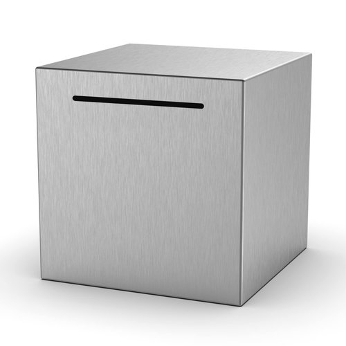 Adults Piggy Bank, Stainless Steel Piggy Bank,Must Break to Open, Money Saving Box (Silver, 5.9in)