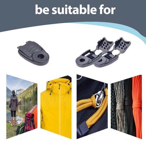 20 Pcs Paracord End Caps Zipper Pull Cord Ends Elastic Shock Bungee Rope Drawstrings Locks Replacement Plastic Stopper Clips for Running Shoes DIY Black Clips Sportswear Boots Purses Caps etc