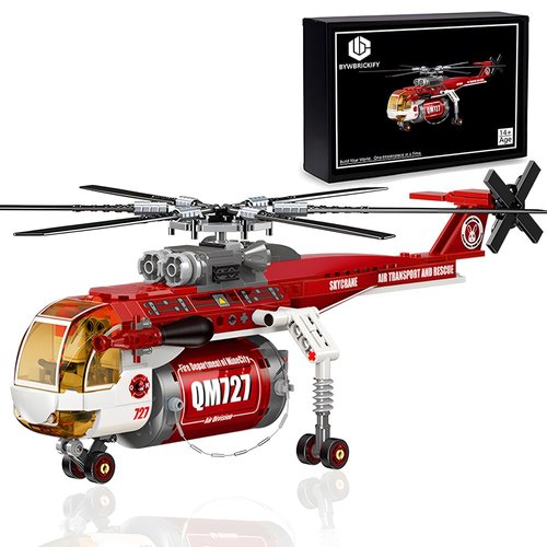 City Fire Rescue Helicopter Toy Building Block(388pcs)Set with Pilot Fire Plane Station Technic Kit Bricks Action Figure Collection Display Gift for Kids Adults Christmas Birthday Age for 891011121314