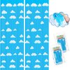 XunYee 5 Pack Blue Sky White Clouds Birthday Party Supplies, Clouds Theme Tinsel Foil Fringe Curtains Toy Party Supplies, Cartoon Story Backdrop for Baby Shower Birthday Party Decorations