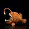 Anglerfish Plush Toy - Cute 12" Brown Anglerfish Creepy Stuffed Animals Toys Real Sea Life Goosefish Lanternfish Plushie,Gift Toys for Kids Birthday Christmas Halloween,Home Decor