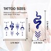 YLOKO Finger Tattoo Stickers, 3 Sheets Temporary Tattoo Stickers, Adult Women Semi Permanent Henna Tattoo, Hand Fake Tattoos, Lasts 7-14 Days, Waterproof, Matte Deep Blue - S7