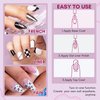 Makartt Gel Nail Polish Liner Set 8ML 2 Colors White and Black for Winter French Nail Art French Tips Swirls DIY Manicure Soak Off UV Curing with Thin Brush