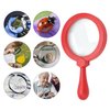 Kids Magnifying Glass Handheld Jumbo Magnifiers with Stand, Exploration Play Reading Magnifier for Children, 5X Magnification Loupe (Ages 3+) (Red)