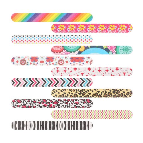 YIMICOO 12PCS Nail Files 150/150 Grit, Emery Boards for Nails, Professional Double Sided Nail File and Buffers for Women Girls Natural Acrylic Nails, Colorful, 7 Inches