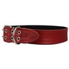 Genuine Leather Dog Collar, Padded Red, 1.5" Wide. Fits 14"-18" Neck Size, Medium
