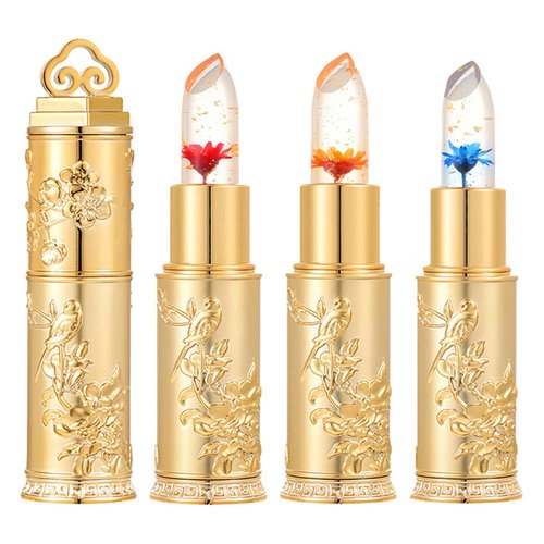 Miaritick Crystal Flower Lipstick,Color Changing Jelly Flower Lip Balm, Jelly Flower Crystal Magic Lipstick, Long Lasting Nutritious Lip Balm, Ideal Gift For Mother/Wife/Girlfriend (3 Colors Set)