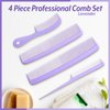 Mars Wellness 4 Piece Professional Comb Set Lavender - USA MADE - Fine Pro Tail Combs, Dresser Hair Comb Styling Comb - Premium Grade for Men and Women - Parting Teasing and Styling - Lavender