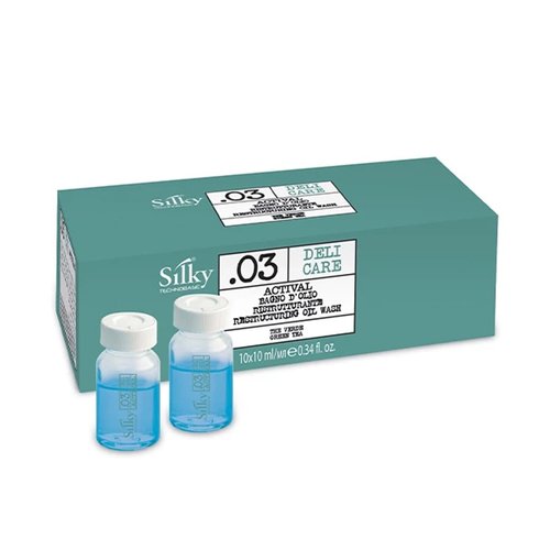 SILKY Technobasic .03 Organic Restructuring Hair Oil Wash-Hair Growth Oil for Frizz Control-Paraben, Phthalate and Sulfate Free Moisturizing Hair Oil for Dry Hair-Pre-Wash Hair Oil 10 ml x 10 Pieces