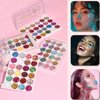 24 Colors Glitter Shimmer Eyeshadow Palette for Women, Vibrant Shades & Highly Pigmented, Shimmer Sparkle Eyeshadow Palette, Colorful Glue Gel Sombras De Ojos Professional Makeup for Eyes, Lips & Face