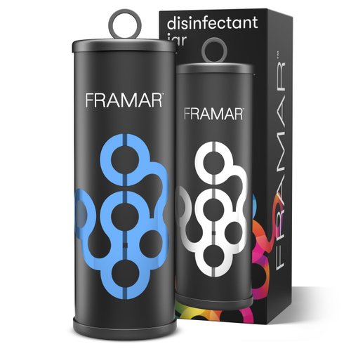 FRAMAR Disinfectant Jar For Salon - Barber Disinfectant Jar, Spa Jar, Disinfecting Jar, Barber Jar, Hair Disinfectant Liquid, Salon Disinfectant Jar, Desinfectante Jar, Barber Accessories – Matte
