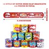 Kolewo4ever 144 Pieces Hero Slap Bracelet Hero Text Wristbands Hero Party Favors Slap Bracelets for Kids Boys Girls Snap Bracelets Hero Party Supplies