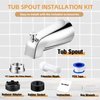 Dreyoo Tub Spout with Diverter, Tub Spout (Universal Fits 1/2" Copper Pipe, 1/2" IPS and 3/4" IPS), Bathroom Bathtub Faucet with Adapters and Hex Wrench, Chrome (Simple)