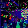 110feet Paper UV Round Neon Garland Neon Streamers Black Light Decorations for Glow Party Supplies and Decorations UV Reactive Neon Party Favors Glow in The Dark Party for Wedding Birthday Banners