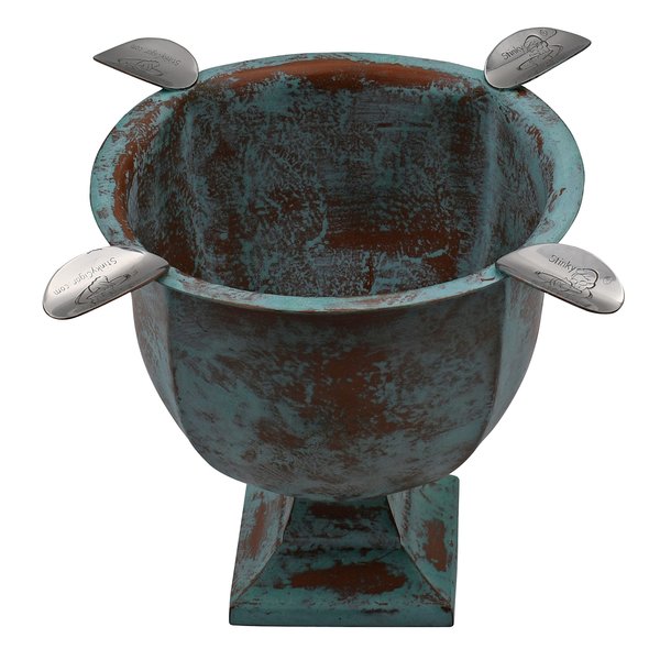 Stinky Cigar Ashtray, Tall and Deep Windproof Cigar Ashtray, 4 Stirrups, Patina Cooper