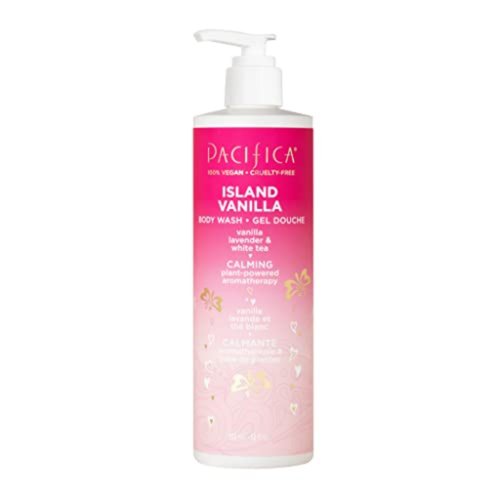 Pacifica Island Vanilla Body Wash Aloe + Hyaluronic Acid, Daily Cleansing, Bath & Shower Gel, Essential Oils, Clean Vegan & Cruelty-Free Dermatologist Tested Made in USA 12 Fl Oz