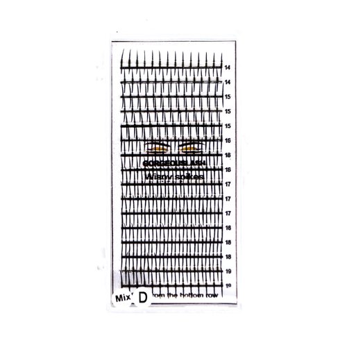 Single Spike Wispy Lashes. Mixed lengths,. Premade Eyelash Extensions. (D Curl, 14 to 19mm)