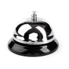 Flexzion Chrome Service Call Bell Classic with Black Base Touch Button 3.5inch Diameter for Office Kitchen Desk Table Hotel Counter Reception Restaurant Bar Ringer in Metal Silver