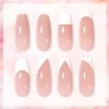 GAOY French Manicure Kit, Nail Stamper and 2Pcs Gel Nail Polish, Include Nude Jelly Pink White Colors for French Tip, UV Light Cure