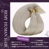 LaaVoo Nano Ring Hair Extensions Human Hair Platinum Blonde Nano Bead Hair Extensions Human Hair Silky Straight Blonde Nano Tip Hair Extensions Real Human Hair for Women 20 inch 1g/s 50packs