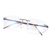Rimless Progressive Multifocus Reading Glasses Blue Light Blocking No Line Multifocal Computer Readers for Women Men Rectangular Eyewear Titanium Lightweight Magnification Presbyopia Eyeglasses