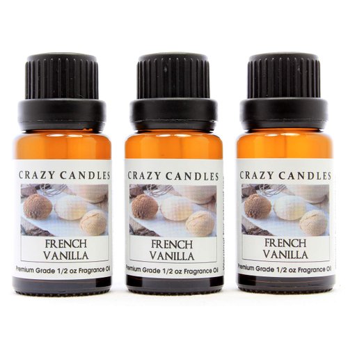 French Vanilla (Made in USA) 3 Bottles 1/2 FL Oz Each (15ml) Premium Grade Scented Fragrance Oil