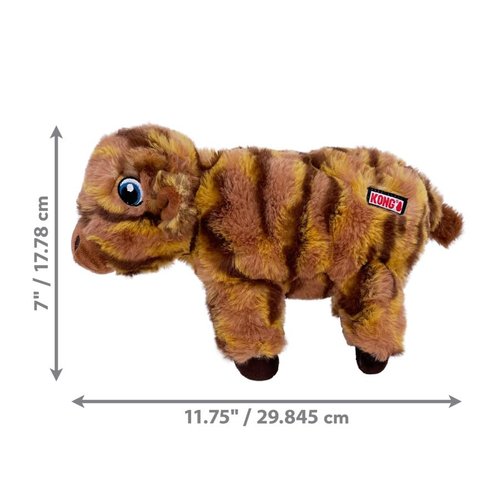 KONG Low Stuff Stripes Plush Dog Toy for All Sized Dog Breeds (Cow)