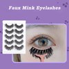 Akara 5 Pairs Wispy Lashes, Faux Mink Lashes Natural Look, Fluffy Volume Soft False Eyelashes,100% Handmade 3D Lashes Kit Cat Eye Lashes