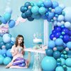 GRESAHOM Blue Balloons Arch Kit, Slate Teal Blue Royal Blue Turquoise Balloons Garland Kit, Ocean Theme Birthday Party Decorations, Under The Sea Balloon Arch for Boys Baby Shower Party Supplies