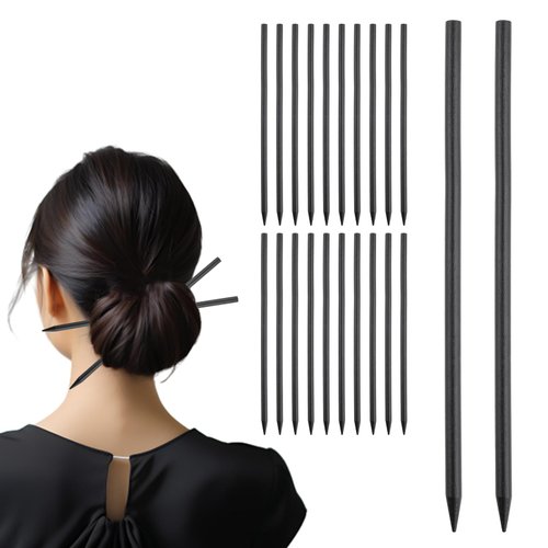 22 Pack Chopsticks for Hair Bun Chinese Hair Sticks, Black Wood Hair Sticks Chopsticks, Pencil Lo...