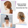 12 Pieces Silk Hair Scrunchies Volleyball Sport Hair Elastic Satin Ties Bands Ponytail Holders for Players Teams Gifts Wristband Decoration Hair Accessories Women(Black)