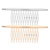 LALAFINA 4Pcs Alloy Side Hair Combs, 12 Teeths Comb French Hair Comb Bridal Wedding Hair Clips for Women Girls, Gold and Silver