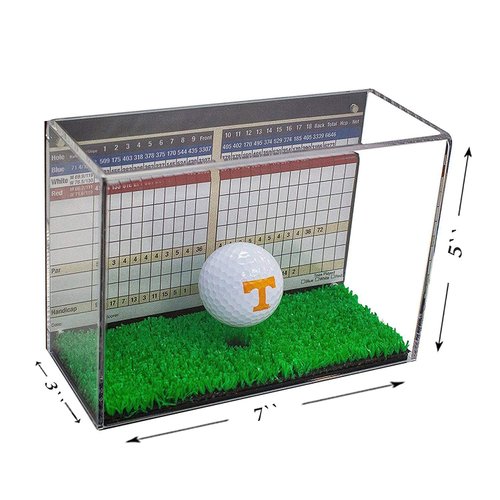 Better Display Cases Clear Acrylic Single Golf Ball Display Case Black Back Turf Floor (A045-TB)