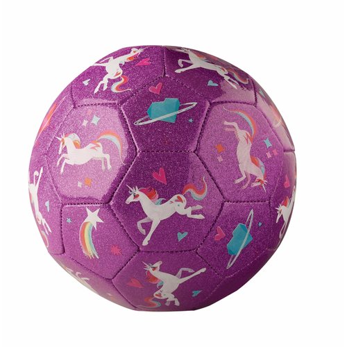 Crocodile Creek Kids Soccer Ball, Size 2 for Children 4 Years and up, Ships Inflated, for Indoor/Outdoor Active Play and Beginner Sports, 5.5 inches, Glitter Unicorn Galaxy